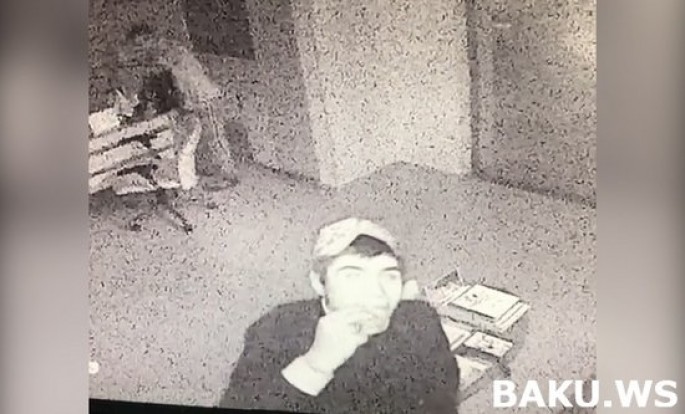 Sumqayıtda oğru kameraya peçenye "təklif etdi" - VİDEO