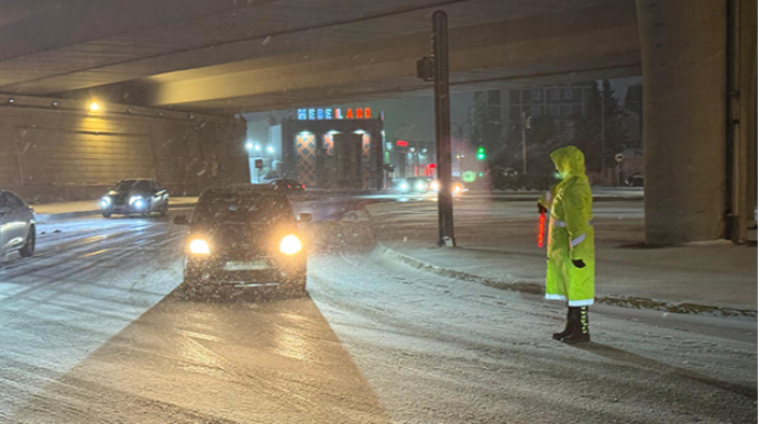 Polisin qarlı gecədə olan fəaliyyəti - FOTO - VİDEO