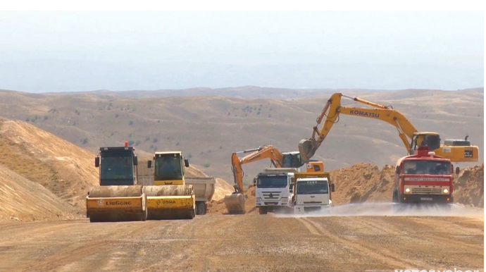 Hadruta çəkilən yolda işlər sürətlə gedir - VİDEO