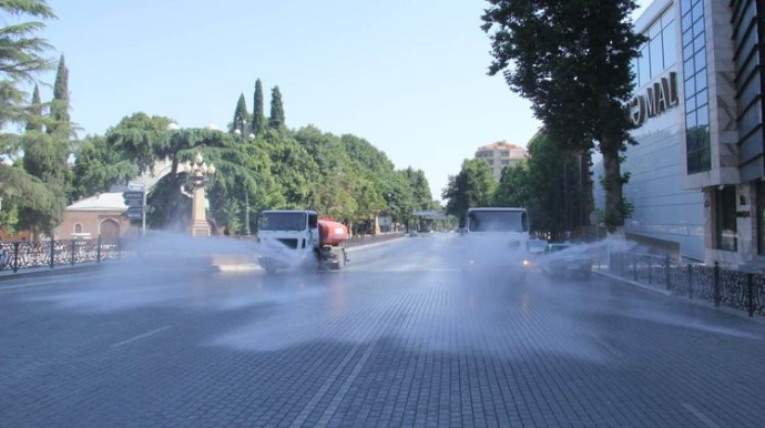 Gəncədə növbəti dəfə gücləndirilmiş dezinfeksiya işləri görülüb - FOTO