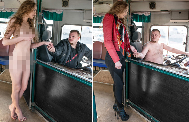 Qiymət artımına ŞOK etiraz: 19 yaşlı qız avtobusda soyundu - FOTO