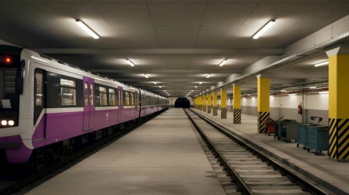 Metronun "İçərişəhər" stansiyasında dönmə kamerası inşa edilir - FOTO - VİDEO