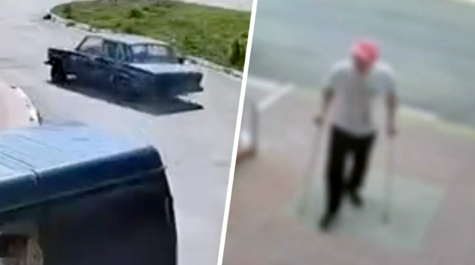 Əsa ilə gəzən şəxs "Jiquli" ilə drift-şou göstərib maşınları əzdi; kameraya düşdü - VİDEO 