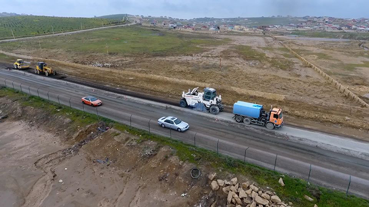 Masazır-Novxanı avtomobil yolu yenidən qurulur - FOTO