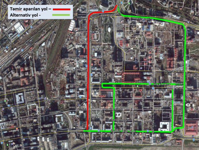 Yol bağlandı, avtobusların istiqaməti dəyişdi - SXEM