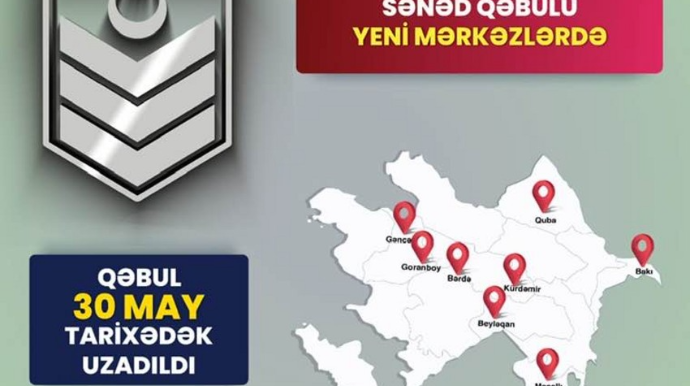 Müddətdən artıq həqiqi hərbi xidmətə qəbul üçün müraciətlərin vaxtı uzadılıb 