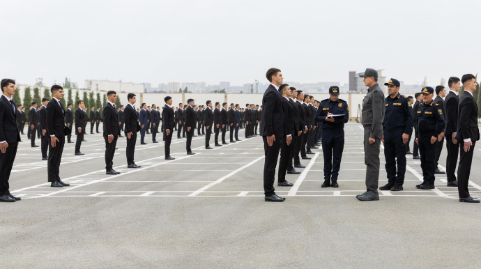 Vilayət Eyvazov sıra baxışı keçirdi - Müharibə iştirakçıları polisə qəbul olundu - FOTO - VİDEO  