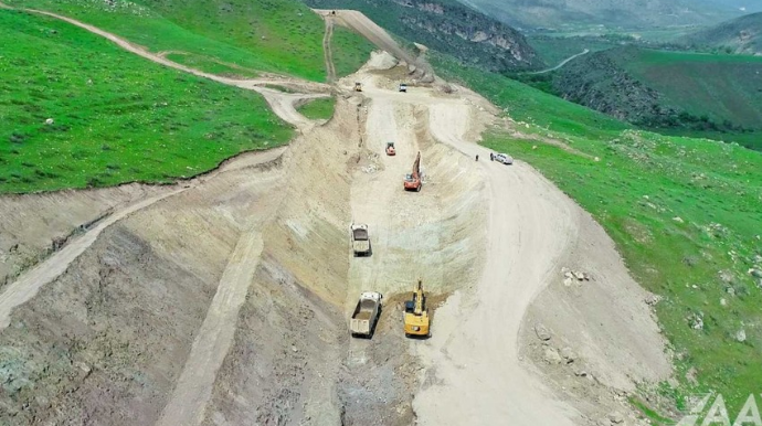 Qubadlı-Eyvazlı avtomobil yolunun tikintisi davam etdirilir  - FOTO