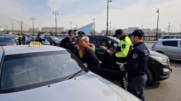 DYP, BNA və Vergi Xidməti taksi sürücülərinə qarşı reydləri davam etdirir - FOTO 