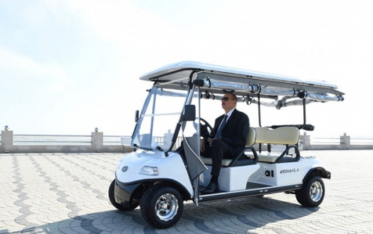 Sumqayıt bulvarının açılışı oldu - Prezident lenti kəsdi - FOTO