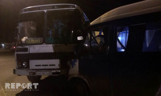 Sərnişin avtobusları toqquşub, yaralananlar var - FOTO