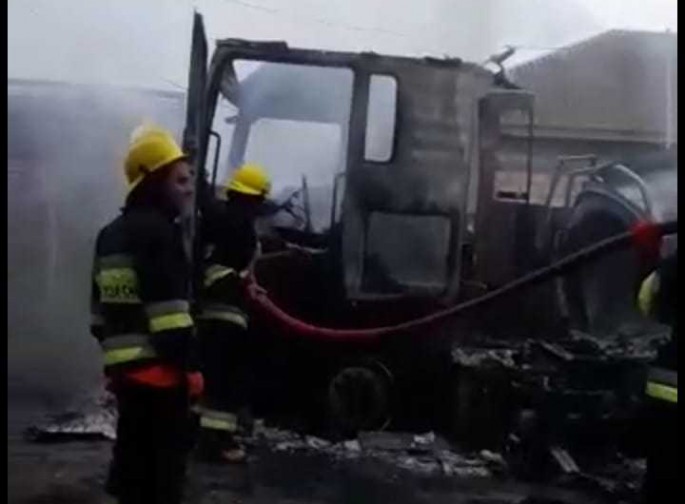 İmişlidə benzin daşıyan avtomaşın partlayıb – VİDEO