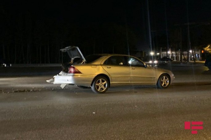 Bakıda iki avtomobil toqquşub - FOTO