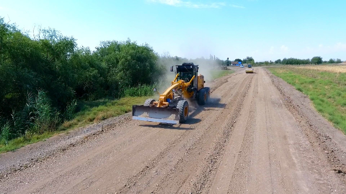 Ağcabədidə 41 km-lik yol yenidən qurulur - FOTO