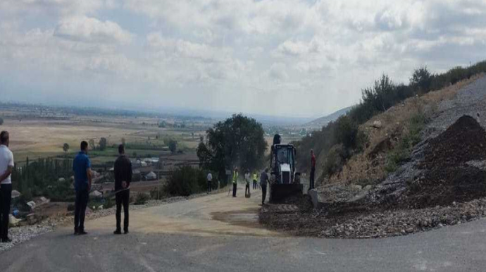 Şəkidə selin yollarda yaratdığı fəsadlar aradan qaldırılıb   - FOTO