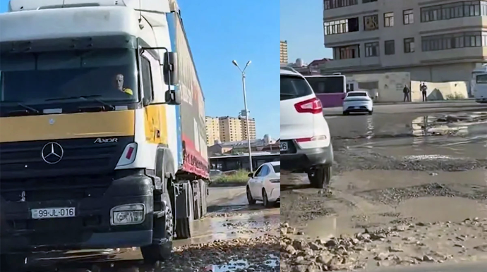Жители Хырдалана жалуются на плохое состояние дорог - ВИДЕО 
