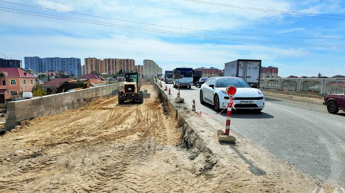 Körpüyə aparan yanaşma yollarının genişləndirilməsi davam etdirilir - FOTO - VİDEO