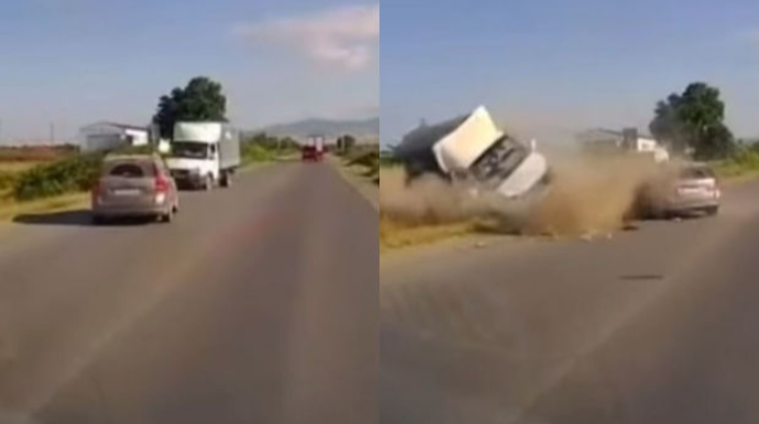 Bakı-Xaçmaz yolunda yuxulayan sürücü dəhşətli qəza törətdi  - VİDEO