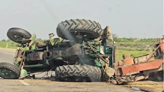 На дороге Баку - Газах опрокинулся трактор: есть пострадавший - ВИДЕО - ОБНОВЛЕННЫЙ