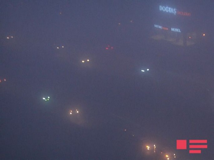 Bakıda qatı duman - Hərəkət çətinləşdi, tıxac var