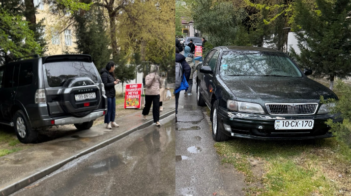 Səkini zəbt edib piyadaların yolunu kəsdilər - 99-AN-021 və  10-CX-170    - FOTO