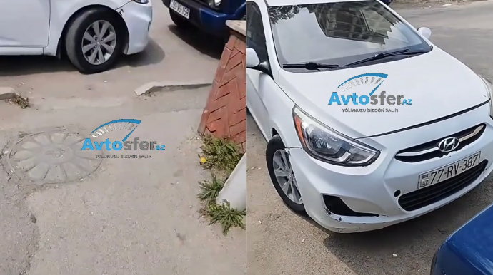 Sürücü avtomobili elə saxladı ki, piyadaya yer qalmadı – VİDEO  