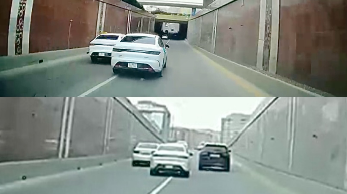 Prospektdə “BYD” sürücüsü yolu “yarış zolağına” çevirdi - 90-YC-116    - VİDEO
