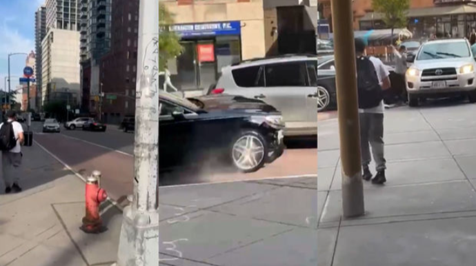 Hərəkətdə olan avtomobildən oğurluq anı kameralara düşüb - VİDEO 