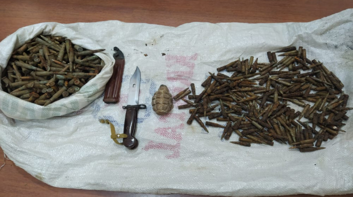 Qusarda qumbara və xeyli sursat aşkarlanıb - FOTO 