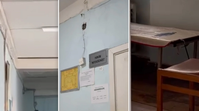 Bakıda poliklinika təhlükə mənbəyinə çevrildi - VİDEO