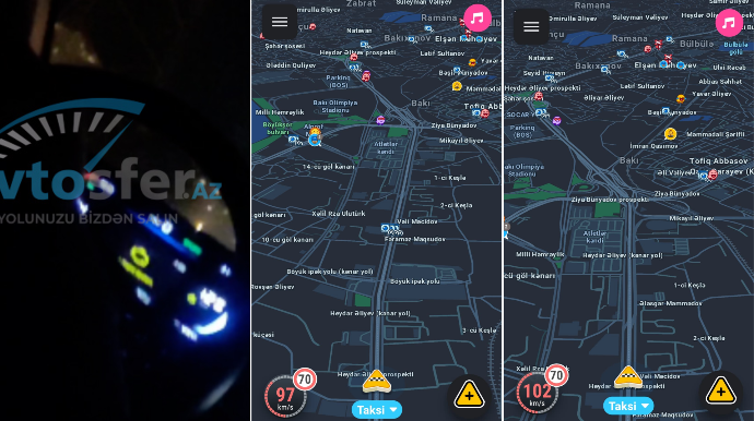 Taksi sürücüsü 60-lıq yolda 126 kilometr-saat sürətlə “sağ-sol” da elədi - VİDEO 