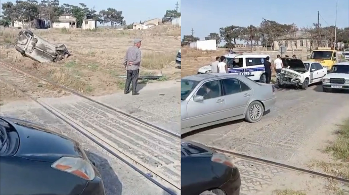 Xəzər rayonunda zəncirvari QƏZA: Üç avtomobil yararsız hala düşdü - VİDEO