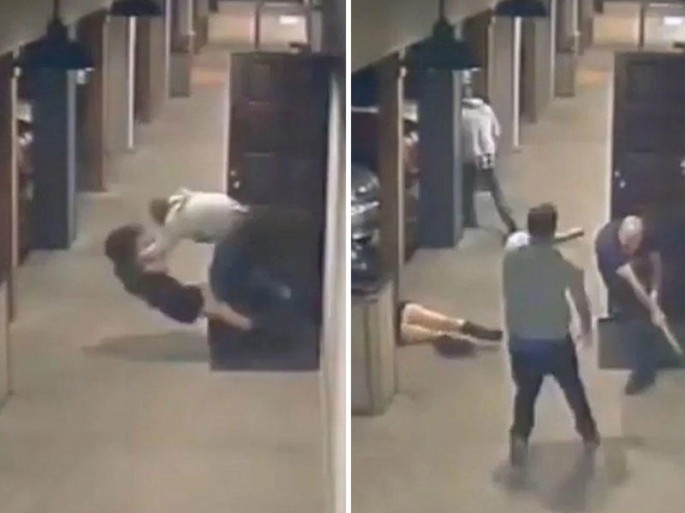 İki kişi barda qadını vəhşicəsinə yerə sərdi - VİDEO