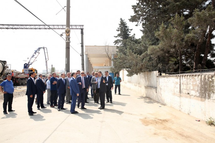 Bakı şəhərətrafı dəmir yolu xəttinin icra vəziyyəti yoxlanılıb - FOTO