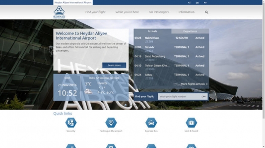 Heydər Əliyev Beynəlxalq Aeroportunun yeni saytı təqdim olunub