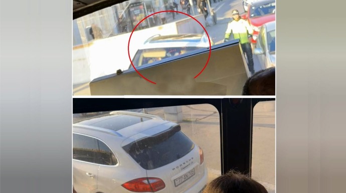 Bakıda "Porsche" sürücüsü yol polisindən belə qaçdı - VİDEO 