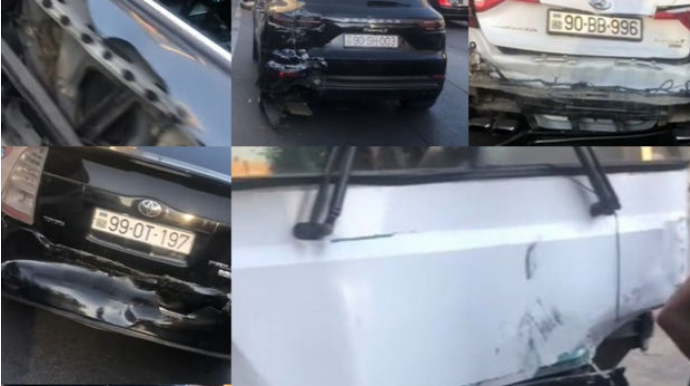 Bakıda əyləci tutmayan avtobus doqquz maşını əzdi - DYP-dən xəbərdarlıq - VİDEO 