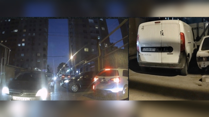 В Хырдалане водитель припарковался во втором ряду на повороте, перекрыв дорогу — ВИДЕО 