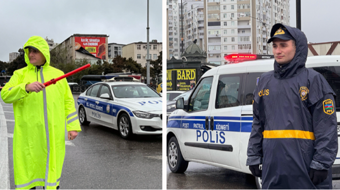 Hava pisləşəndə polis bu qaydada xidmət apardı – FOTO - VİDEO 