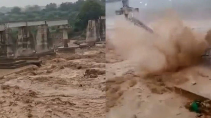 Sel suları nəhəng körpünü yuyub apardı – ANBAAN VİDEO 