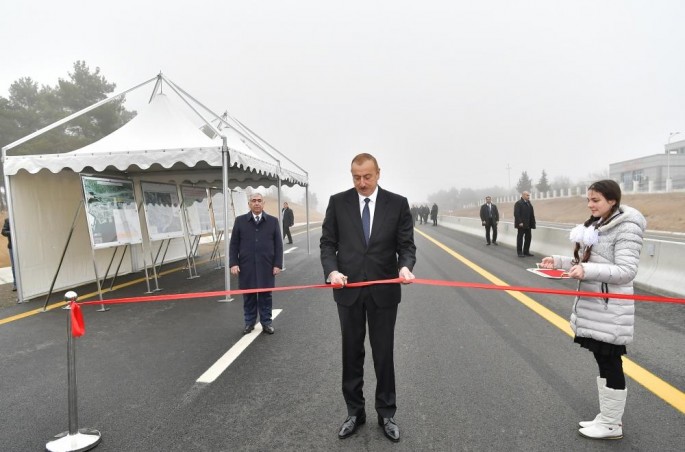 Prezident Bakı-Şamaxı-Yevlax yolunun açılışında iştirak edib - FOTO