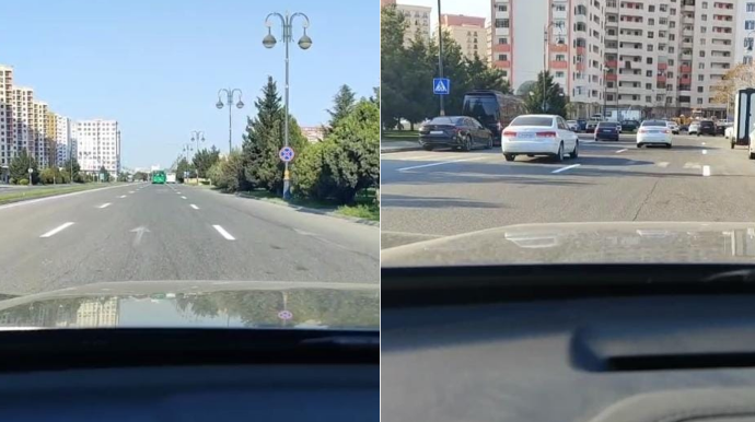 Bu küçədə solmuş nişanlama xətləri bərpa edildi - VİDEO