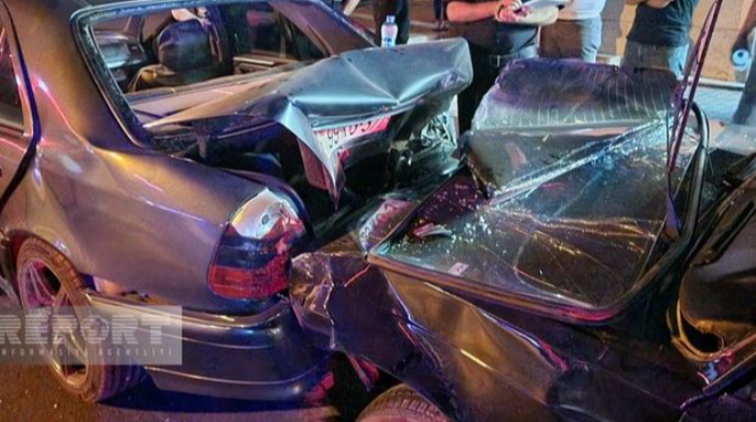 Naxçıvanda "VAZ" Mercedes"lə toqquşdu, xəsarət alanlar var    - FOTO
