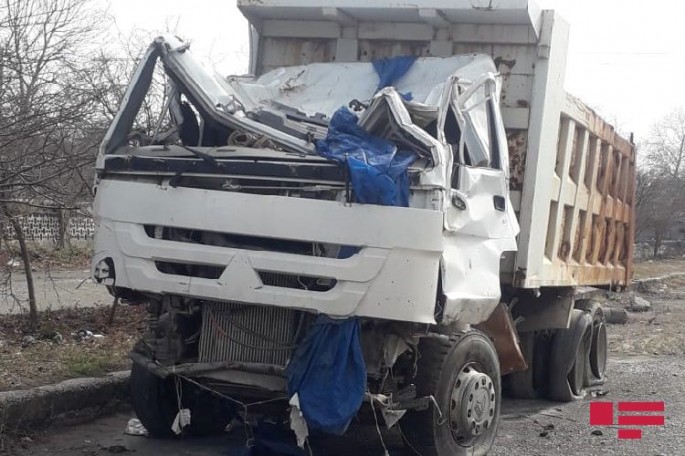 Goranboyda yük maşını aşıb