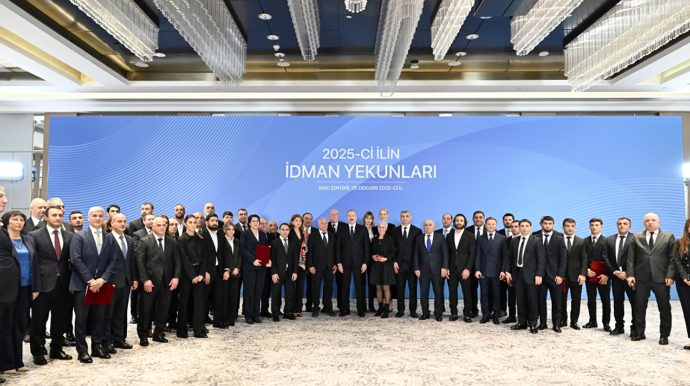 Prezident idman yekunlarına həsr olunan tədbirdə çıxış etdi - FOTO