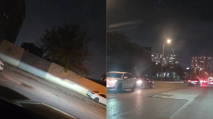 Bakıda daha bir yolu qazıb sürücülər üçün təhlükəli vəziyyət yaratdılar - VİDEO