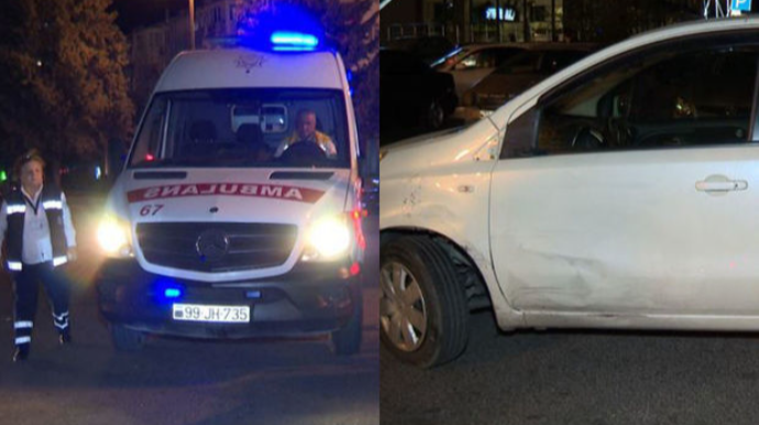 В Баку легковой автомобиль столкнулся с мотоциклом: есть пострадавший - ФОТО 