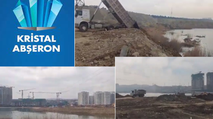 "Kristal Abşeron” sakinləri bataqlığa salır: Daha bir riskli tikinti….   - VİDEO