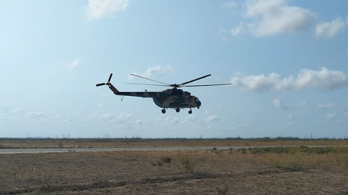 Helikopter bölmələrmiz təlim-məşq uçuşları keçirib - VİDEO 