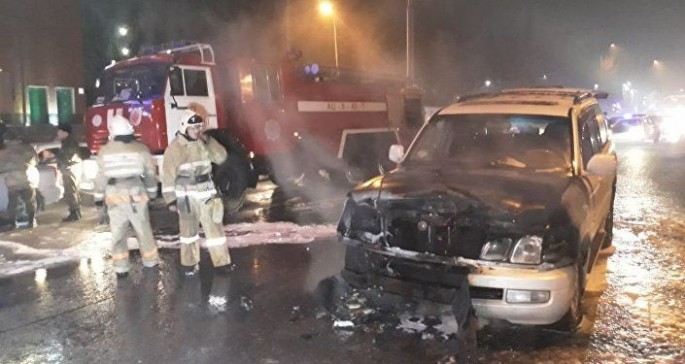 Biznesmenin avtomobilini partladıldı